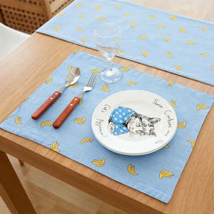 Florence Cotton & Linen Reversible Kids Placemat 32x45cm - Banana