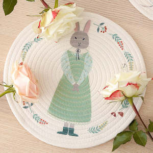 Placemat: Gorman Miss Rabbit Woven Round Placemat 30cm