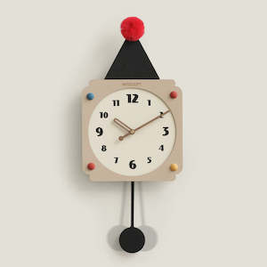Wood: Bergen Creative Wooden Irregular Rocking Wall Clock 58cm - Nude & Black