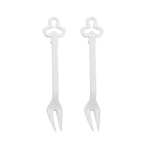 Georgia J 2PCS Chloe Porcelain Fork Set - White