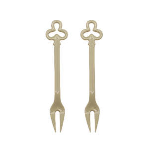 Georgia J 2PCS Chloe Porcelain Fork Set - Beige