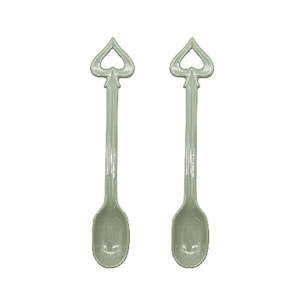 Georgia J 2PCS Chloe Porcelain Spoon Set - Green