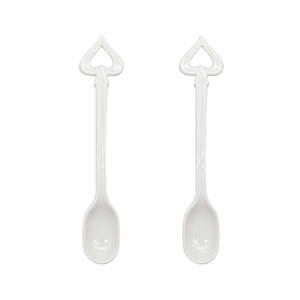 Georgia J 2PCS Chloe Porcelain Spoon Set - White
