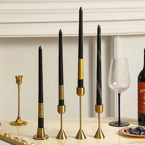 Loopy 4PCS Spiral Patterned Tapered Candle 30.5cm - Black