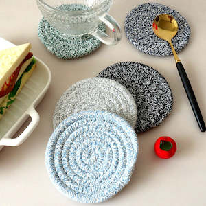 DuDo Cotton Woven Coaster/Trivet 11cm - Light Blue