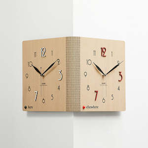 Bergen Wooden Minimalist Double-sided Corner Wall Clock 60cm
