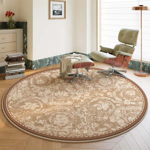 Decoration: Skog Italian Round Thickened Waterproof Rug 120cm - Brown/Beige