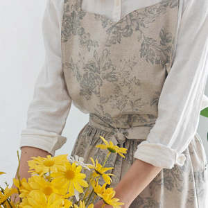 Accessories: Marie Roy Cotton & Linen Waterproof Elegant Floral Apron