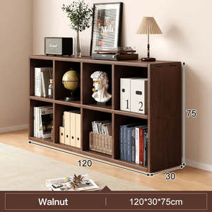 Furniture: Panko Solid Pine Wood 4/6/8 Cubes Storage Cabinet - Walnut