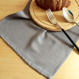 Napkin: Ruier H 100% Pure Linen Napkin - Ash