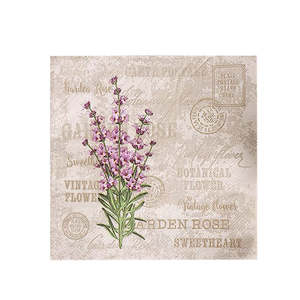 Doria Virgin Wood Pulp Color Printing Napkin 20pk - Lavender Postcard