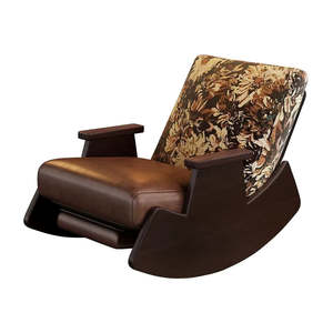 Moonlight Solid Wood Reclining Rocker with Footrest - Black / Brown