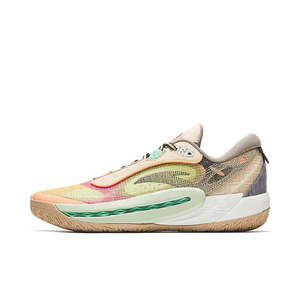 Womens Basketball Shoes: Anta Shockwave 6 "Yellow Brown Pink" Unisex Basketball Shoes