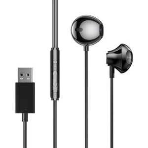 Earphone Cable: iLead USB Wired Earphone for Laptop & PC Desktop Black