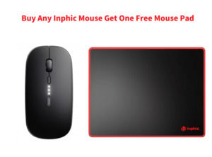 Products: INPHIC Ultrathin 2.4G Wireless and Bluetooth Tri-Modes Mouse, Battery Level Visible, Black