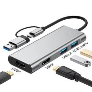 Products: iLead 4 in 2 USB Hub with Dual HDMI 1080P Multiport Adapter for Laptop PC Accessories