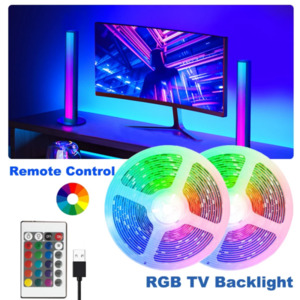 Products: iLead 5V USB LED Strips Lights 5 Meter 5050 RGB fita Luces String Flexible Lamp Tape 5V Bluetooth for TV Led Backlight Home Party Decoration