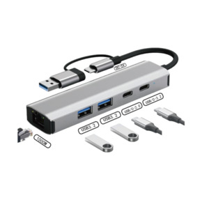 Products: iLead 6 in 2 USB Hub with USB-C USB-A Multiport Adapter RJ45 1000M Ethernet Port