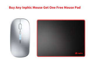 All: INPHIC Ultrathin 2.4G Wireless and Bluetooth Tri-Modes Mouse, Battery Level Visible, Sliver