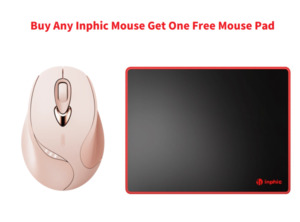 inphic M8P Wireless Ergonomic Mouse Built-in Battery & Silent Button, Girl’s Pink