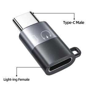 Products: Lightning Female to USB-C Male for Headphones USB Flash drive OTG Adapter
