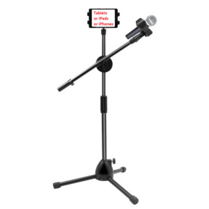 Products: Microphone Stand Tablet Holder with Angle Adjustable Mic Stage Tripod For Live Streaming Vlog/Music/Speech