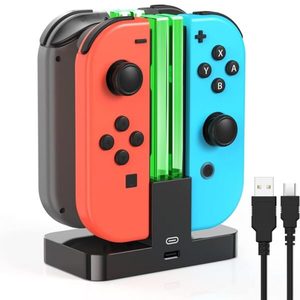 Products: iLead Charging Dock for Joy Con Charger Nintendo Switch with LED Light Black TNS-875