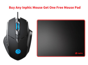 Inphic 4000DPI Adjustable Optical USB Wired Mouse for Gaming Office Study, Black