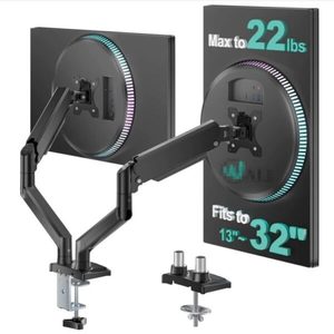 Dual Monitor Stand, Adjustable Gas Spring Arm Monitor Mount for 2 Monitors up to&hellip;