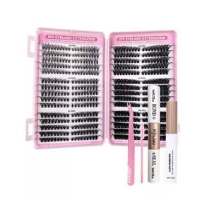 590 Pcs Cluster Lashes Kit Individual Cluster Eyelashes Sets Extensions