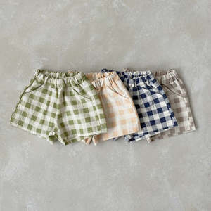 Boy's Summer Cotton Plaid Shorts