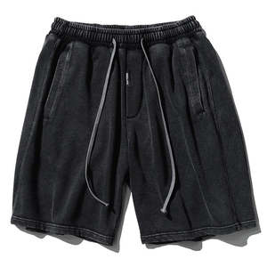 Sportswear: Shorts Men's Washed Black Loose Casual Shorts