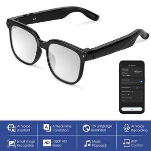 Electronics: 1Pc AI Smart Glasses With Camera And Audio 8MP HD1080P Real Time Translation 139 Languages Voice Assistant AI Photo Recognition Music Playback & Hands-Free Calling For Travel Meeting Vlog