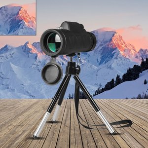 Electronics: Compatible with Apple, Monocular Telescope Zoom Scope with Compass Phone Clip Tripod