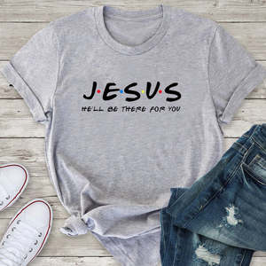 Ladieswear: Jesus Friends Print Women Tshirts Cotton Clothes Tops