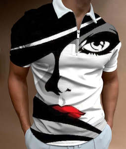 Ladieswear: Shirts For Men Face Art Print Short Sleeve Tshirts Streetwear Mens