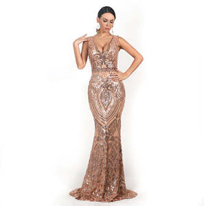 Fab Ur Sophisticated Elegance: Retro Backless Elegant Extra-long Reflective Dress