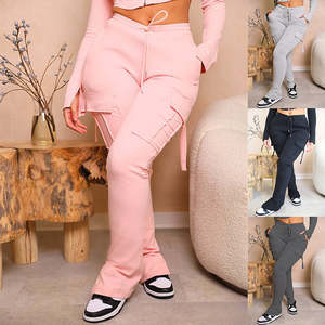 Midnight Crew: Cargo Pants With Pockets High Waist Drawstring Wide Leg Straight Trousers For Women Overalls