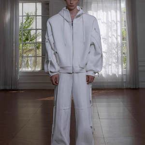 Menswear: Three-dimensional Deconstruction Drawstring Design Loose Hooded Sweater Heavy High-grade Lazy Casual Suit