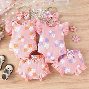 Baby: New Type Baby Sleeveless Baby Bodysuit Shorts Two-piece Set