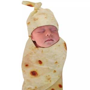 Baby: Baby Wrap Blanket Baby Hat 2-Piece Set