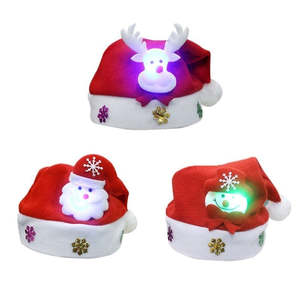Homeware: Christmas Decorations Non-woven Cartoon Applique Luminous Hat