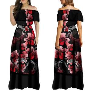 Black Hibiscus Flower Print Dress