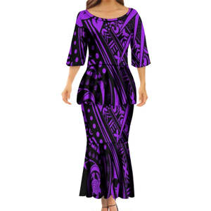 Family Set Evening Dress Tribal design high-quality printed custom dress