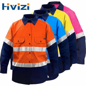 Hi Vis Men Work Shirt 100% Cotton High Visibility Clothing Shirt Construction Sa&hellip;