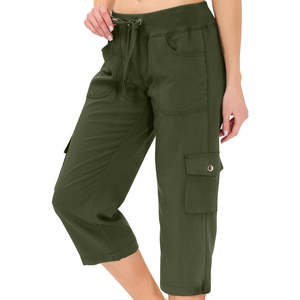 New Arrivals: Women's Solid Color Drawstring Fitness Running Cropped Pants