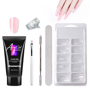 Sellf Beauty: Painless Extension Gel Nail Art Without Paper Holder Quick Model Painless Crystal Gel Set
