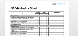 Products: LeanFarm 5S Audit Sheet – Shed