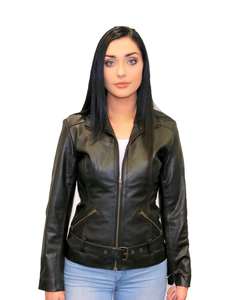 Ladies Motorcycle Leather Jacket - Biker Jacket for Women