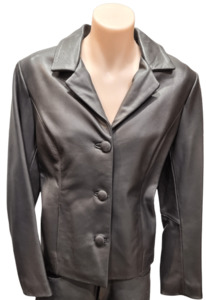 Women's Button Leather Blazer - Ladies Genuine Leather Blazers NZ